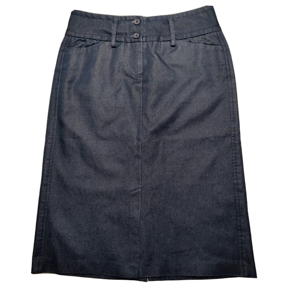 VTG TOMMY HILFIGER STRETCH Women Size 4 Blue 25" Denim Jean Skirt EUC